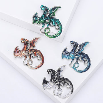 Winged Dragon Brooch in Four Gradient Enamel Colorways