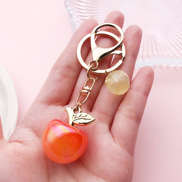 Apple, Orange, Grape, Pineapple and Lemon Fruit Charm Keychains