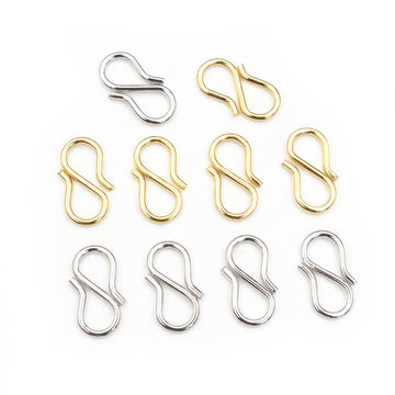 Stainless Steel S-Hook Jewelry Connectors in Silver and Gold Tone
