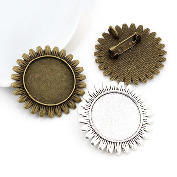 Sunflower Brooch Brooch Bezel Blank for Cabochon Craft
