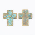 Patina Accent Cross Metal Charm in 4 Distinct Finishes for Jewelry Making view 9