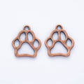 Open Paw Print Metal Pendant Charms in 8 Distinct Finishes view 9
