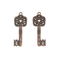Floral Bow Skeleton Key Charm in Multiple Metal Finishes for Jewelry Making view 9