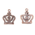 Open Heart Crown Charms in Three Antique Metal Finishes view 7