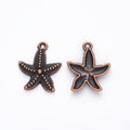 Textured Starfish Metal Pendant Charms in 6 Distinct Finishes view 9