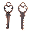 Floral Bow Skeleton Key Metal Charm for Jewelry Making in 6 Visible Finishes view 9