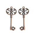 Ornate Heart Bow Key Metal Charms in 6 Pictured Finishes view 8
