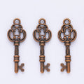 Ornate Quatrefoil Skeleton Key Charm in Multiple Metal Finishes for Jewelry Making view 9