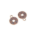 Round Chinese Coin Pendant Charms in Six Metal Finishes view 8