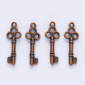 Ornate Key Charm Three-Circle Metal Pendant in Nine Finishes view 9