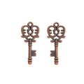 Ornate Key Metal Charm in 7 Distinct Finishes for Jewelry Making view 10