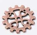 Lattice Gear Metal Charm in 5 Distinct Finishes for Jewelry Making view 8