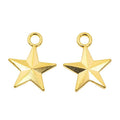 Smooth Five Point Star Pendants in 4 Metal Finish Options view 7