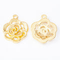Openwork Rose Flower Charm in Five Metal Finishes for Jewelry view 7