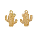 Flowering Cactus Pendant Charms In Five Metal Finishes view 7
