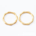 Bamboo Texture Open Ring Connector in Three Metallic Finishes view 6