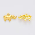 Three-Dimensional Rhinoceros Metal Charm in Four Finishes view 7