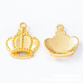 Beaded Crown Charm Alloy Jewelry Making Component in 3 Finish Options view 7