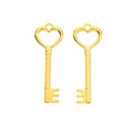 Heart Top Skeleton Key Charm in Multiple Metal Finishes for Jewelry Making view 7