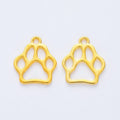 Open Paw Print Metal Pendant Charms in 8 Distinct Finishes view 8