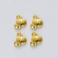 Ribbed Pumpkin and Vine Charm in Three Metallic Finishes view 7
