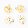 Round Heart Cutout Metal Charm Pendant in Three Finishes view 7