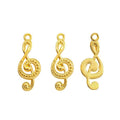 Dotted Treble Clef Metal Charm in 5 Finishes for Jewelry Making view 7