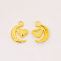Vintage Finish Metal Moon Heart Charms in 5 Style Options view 7