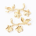 Plum Blossom Branch Two Loop Metal Connector Charm view 7