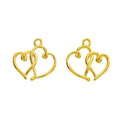 Interlocking Double Heart Metal Charm in Four Finishes view 7