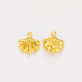 Vintage Style Metal Ridged Seashell Charm in 7 Metal Finishes view 8