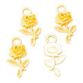 Stemmed Rose Metal Charm in 7 Distinct Finishes for Jewelry Making view 8