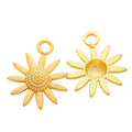 Textured Sunflower Metal Charms in Six Color Finishes view 7