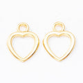 Open Heart Outline Metal Charms In Three Finishes Jewelry Findings view 7