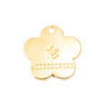 Flower Message Tag Charm In 4 Metal Finishes For Jewelry Making view 7
