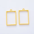 Vintage Rectangular Open Bezel Pendant in 5 Finishes for DIY Jewelry Making view 7