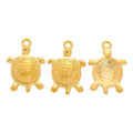 Turtle Charm with a patterned turtle shell with head in 2 Metal Finishes view 5