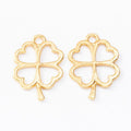 Open Four Leaf Clover Charm in Multiple Metal Finishes for Jewelry Making view 7