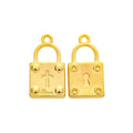 Bronze Gold and Silver Love Lock Charms with Cross Detail view 7