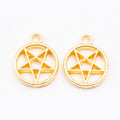 Circle and Star Cutout Metal Charm Pendants in 7 Finishes view 8