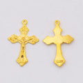 Floral End Crucifix Metal Charms in Five Finishes for Jewelry Making view 7