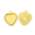 Heart Cabochon Pendant Trays With Scalloped Border in Three Finishes view 7