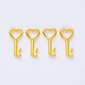 Heart Bow Key Metal Charm in 7 Distinct Finishes for Jewelry Making view 7