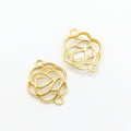 Openwork Rose Two-Loop Connector in 4 Metal Finishes for Jewelry Making view 7
