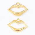 Open Lip Outline Metal Charms In Three Finishes For Jewelry Making view 7