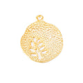 Textured Round Tree Charms In Four Finishes For Jewelry Making view 7