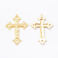 Floral Crucifix Metal Pendant Charms in 4 Distinct Finishes view 7