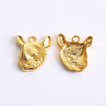 Rhinoceros Head Detailed Metal Charm in 4 Finishes view 7