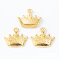 Small Crown Charm Pendants in Seven Metallic Finishes view 8