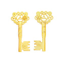 Gear Crown Skeleton Key Metal Charm in Five Finishes view 7